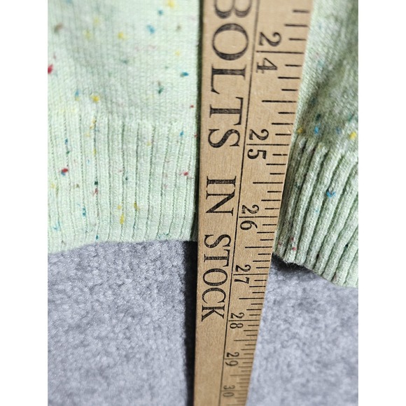 J Jill Green Confetti Sweater Womens Size Medium 3/4 Sleeve Pullover Knit Top - Picture 6 of 6
